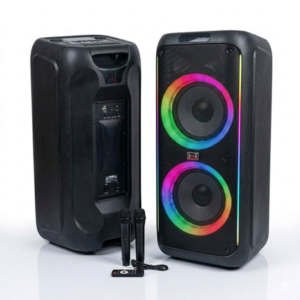 Parlante Bluetooth CH-12218 Doble 12" con Micrófonos Inalámbricos